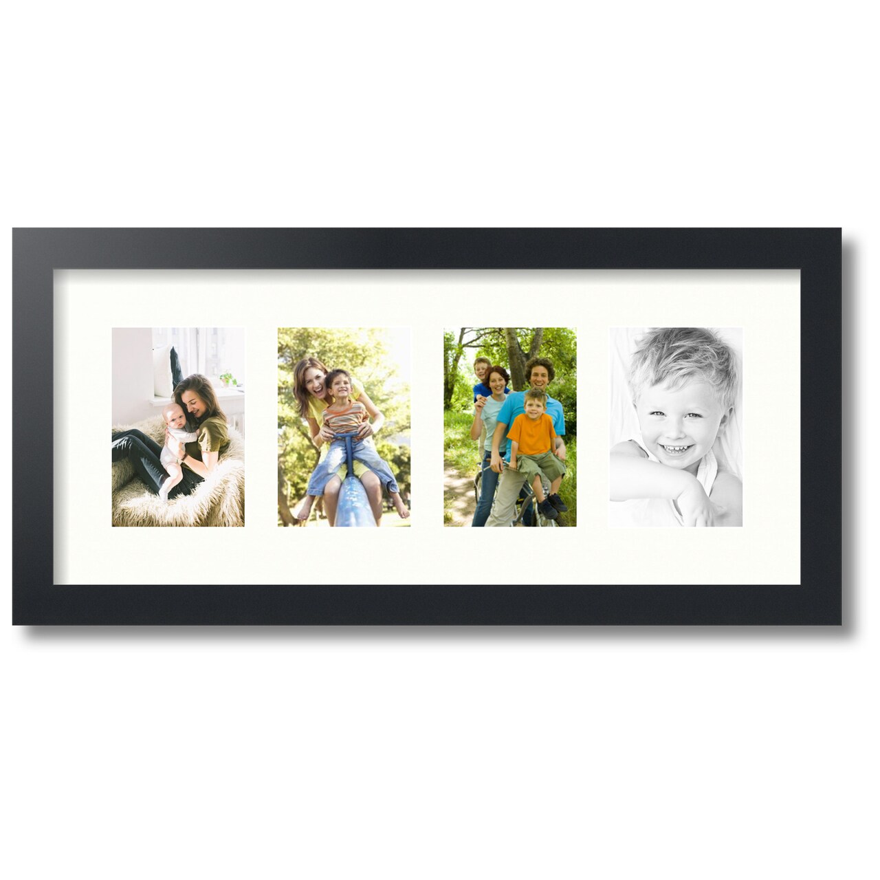 ArtToFrames Collage Photo Picture Frame with 4 - 4x6 inch Openings, Framed in Black with Over 62 Mat Color Options and Plexi Glass (CSM-3926-14)